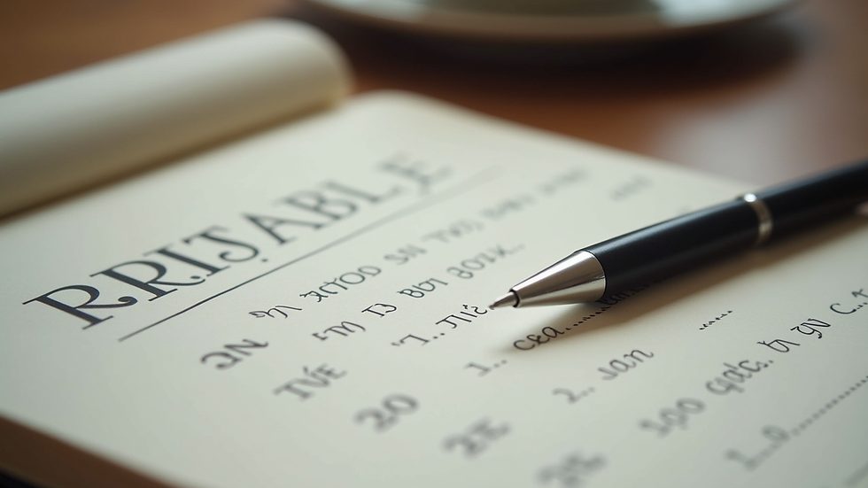 Eye-level view of a journal with a pen and a gratitude list