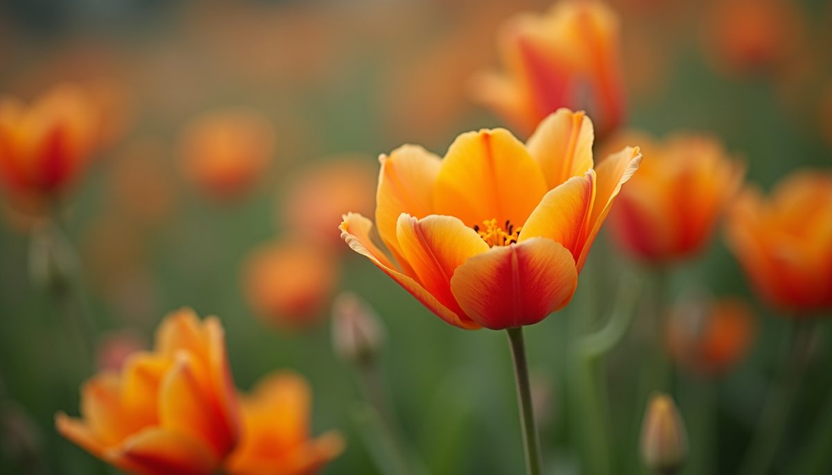 Close-up view of a blooming flower in a vibrant garden.