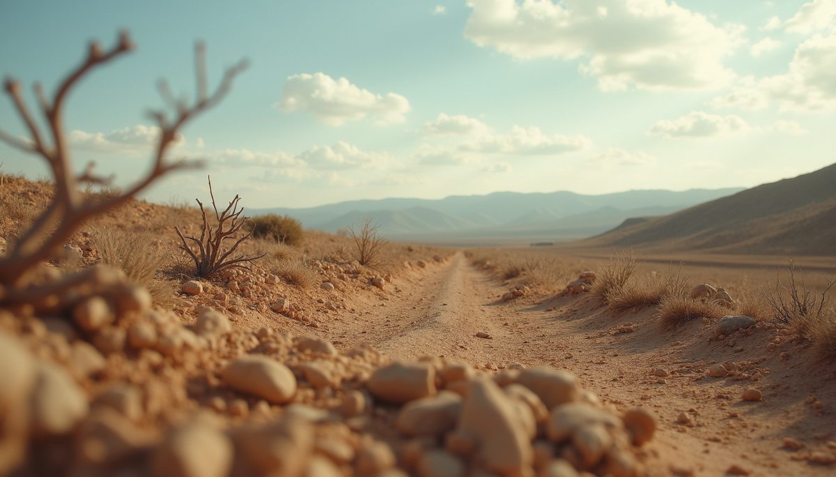 High angle view of a dried-out landscape