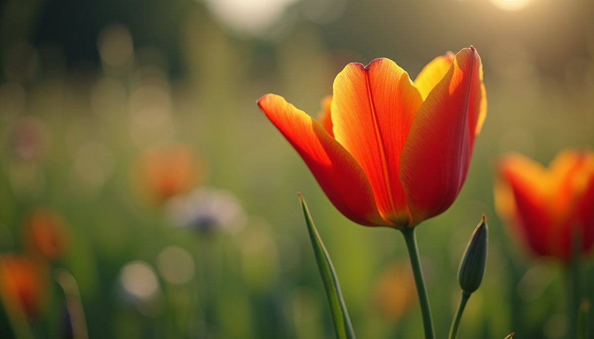 Close-up view of a vibrant flower blooming in a garden