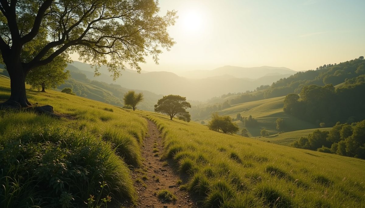 High angle view of a serene natural landscape