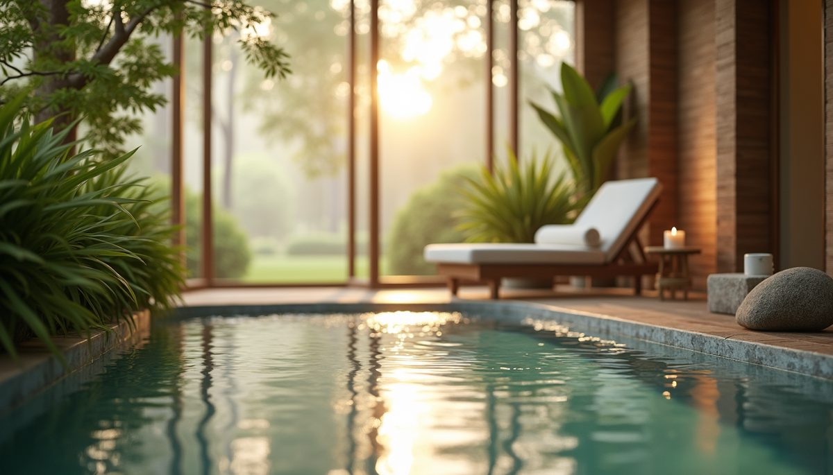 Eye-level view of a peaceful wellness retreat