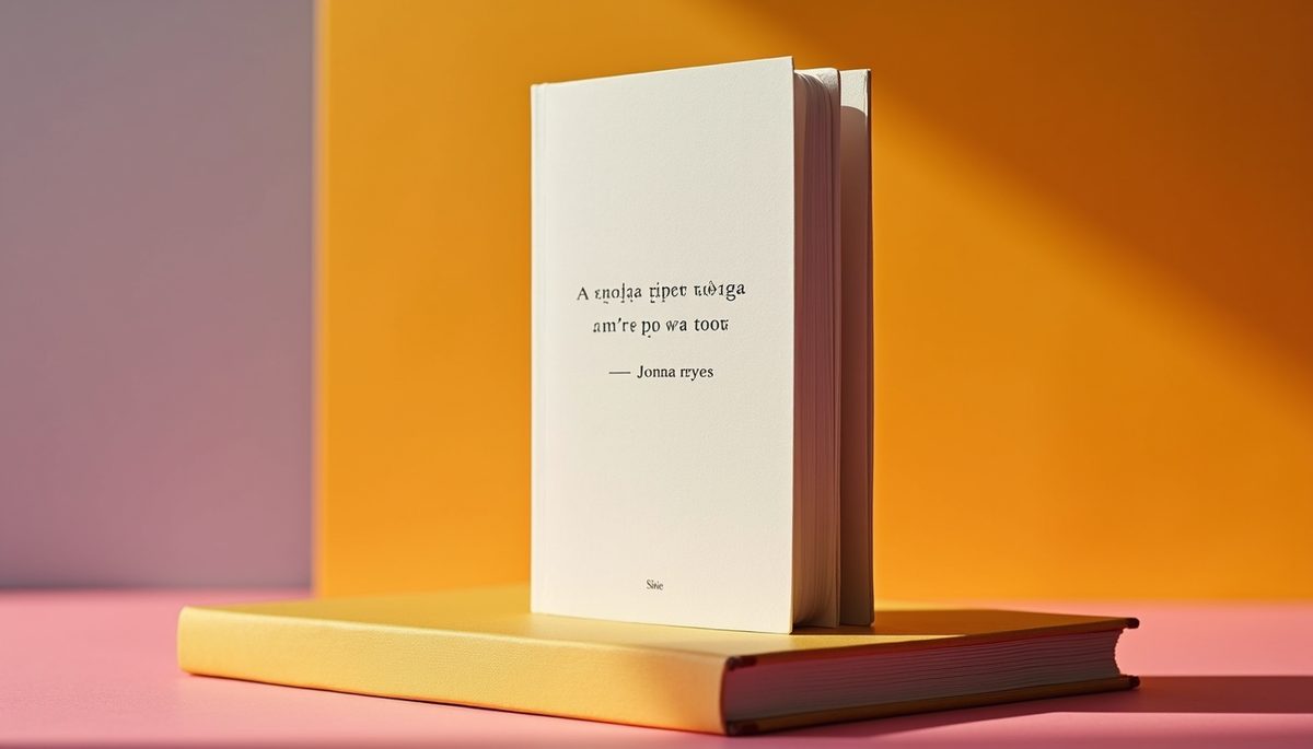 Eye-level view of an inspiring book cover against a colorful backdrop