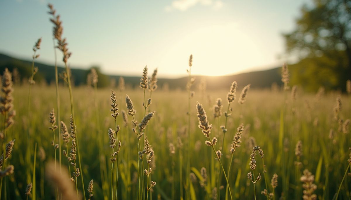 Eye-level view of a peaceful landscape