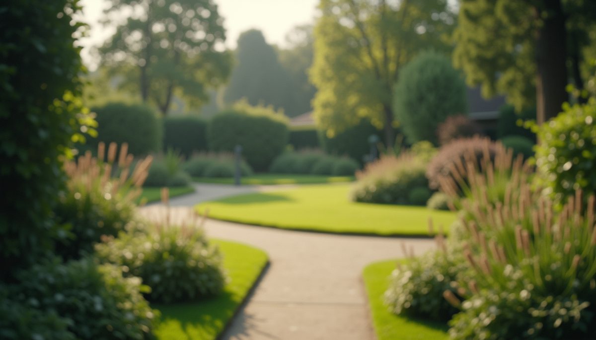 High angle view of a serene garden