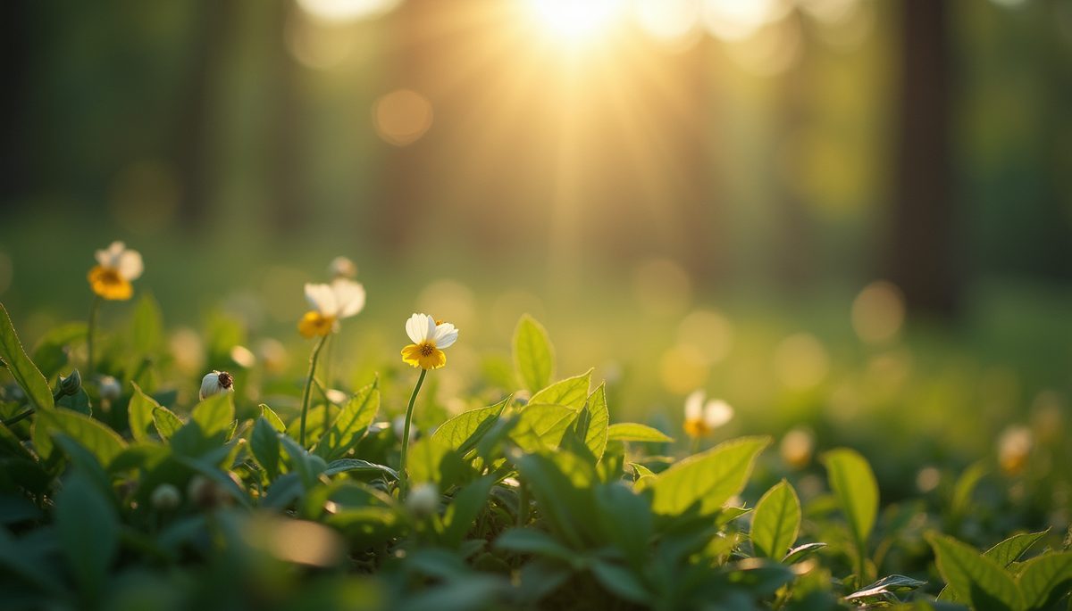 Close-up of a serene nature scene