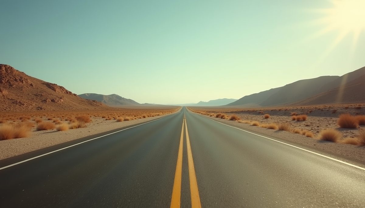 High angle view of a deserted road