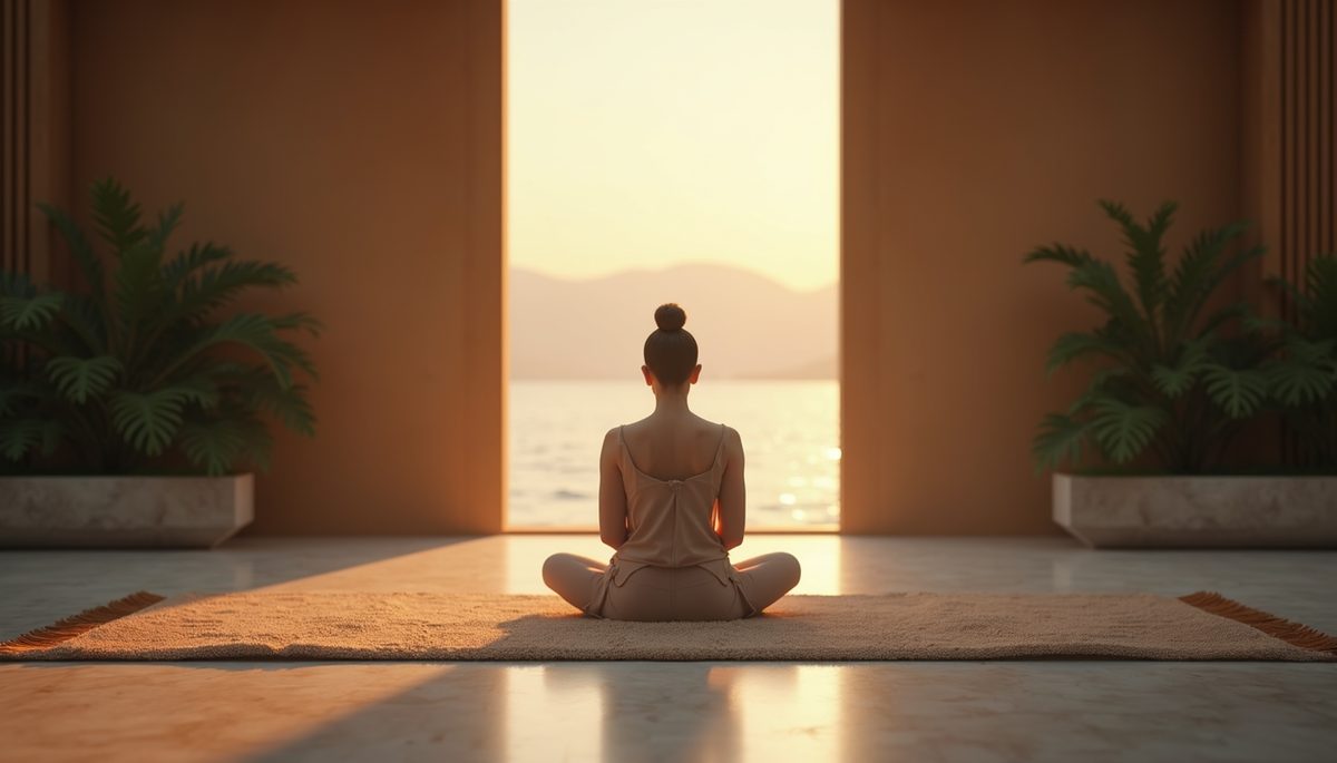 Close-up view of a serene meditation space