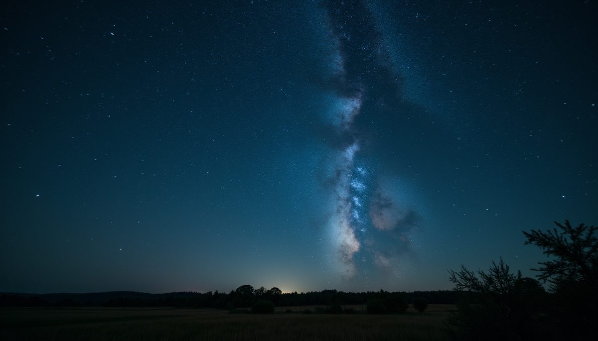 Eye-level view of a starry night sky