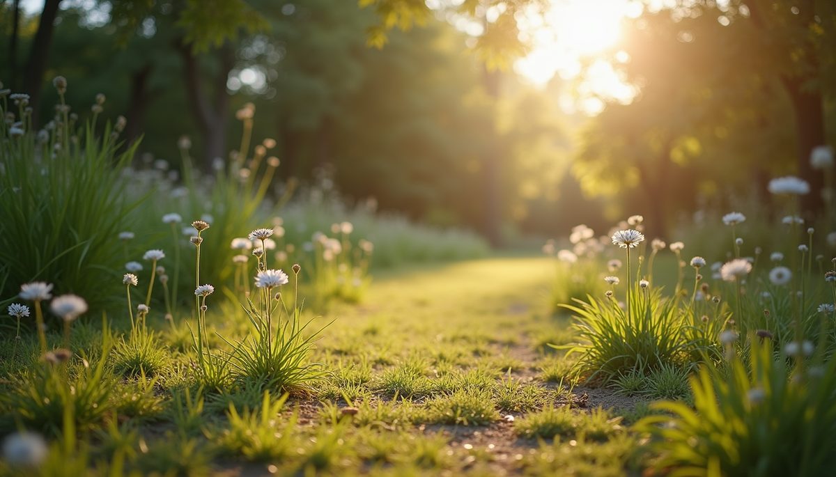 Wide angle view of a peaceful outdoor setting