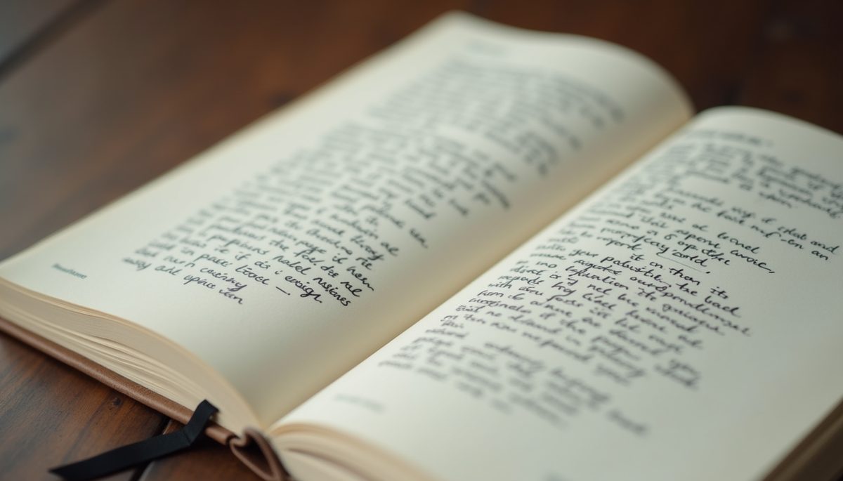Close-up view of a journal with handwritten manifestation statements