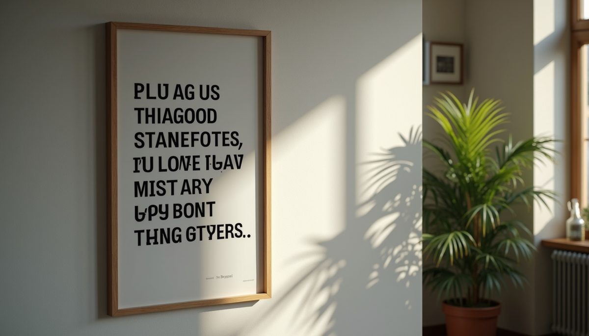High angle view of a motivational poster on a wall