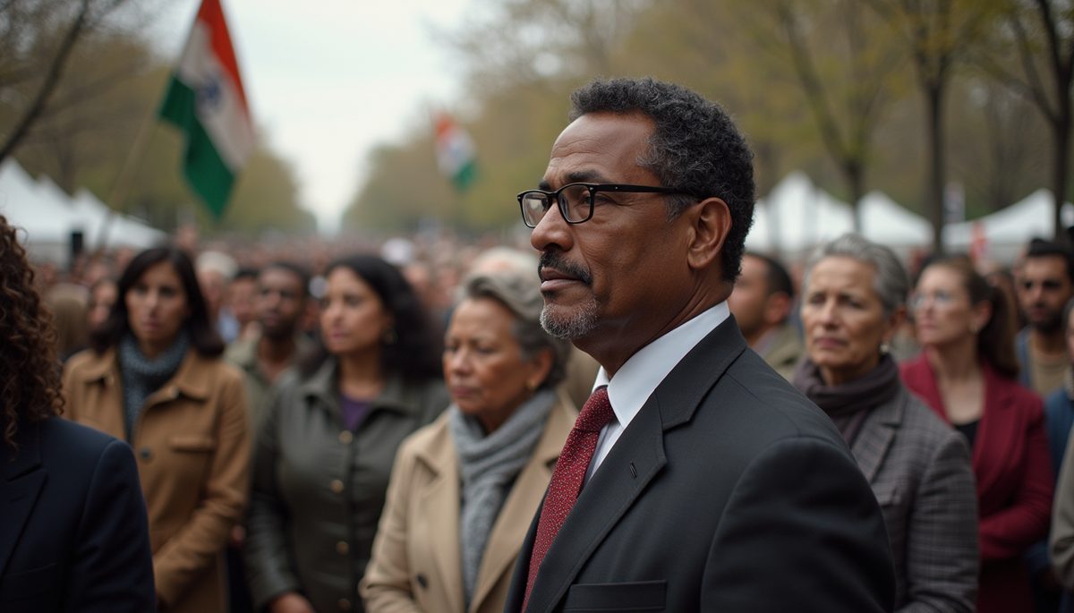Close-up view of a historic civil rights gathering