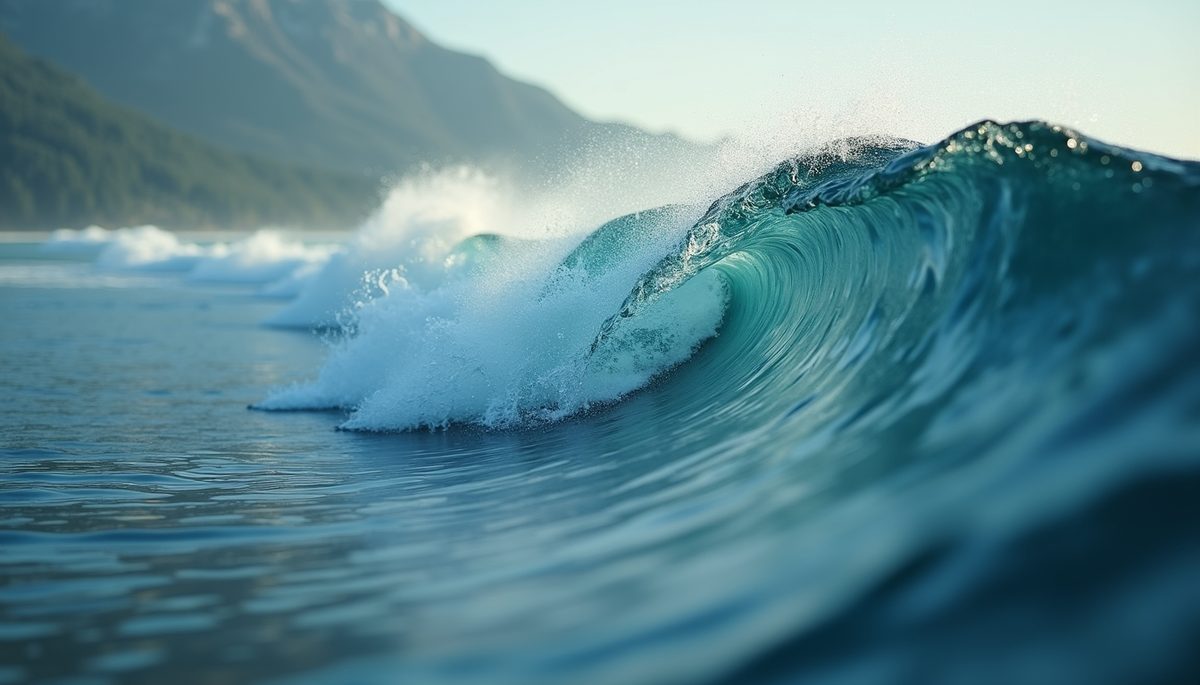 Close-up view of sound waves on water