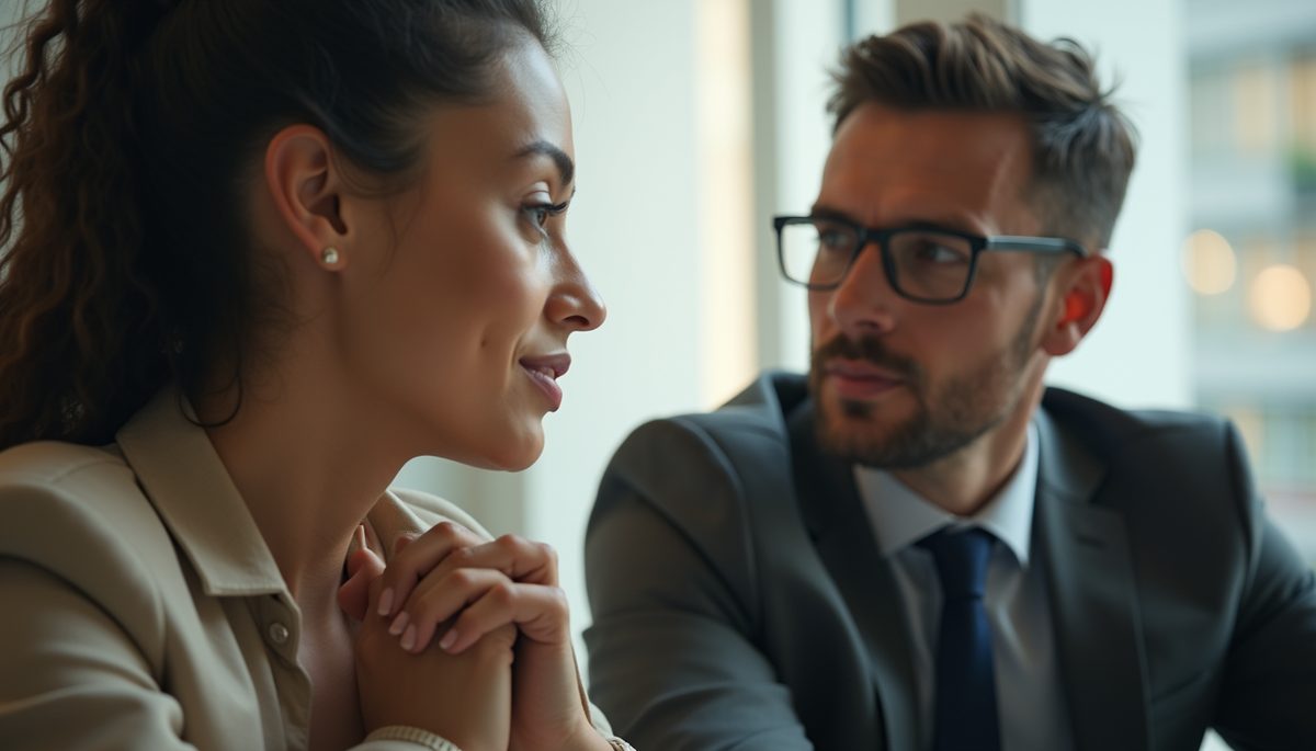 Eye-level view of a couple discussing their dreams and aspirations